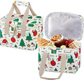 VENO 2 Pack Small Cooler Insulated Lunch Bag Reusable Grocery Shopping Bag | Collapsible Lunch Box Tote for Women Men w/ Handles, Dual Zippers, 9L Capacity for Work Office Picnic Beach (Jingle Mix)