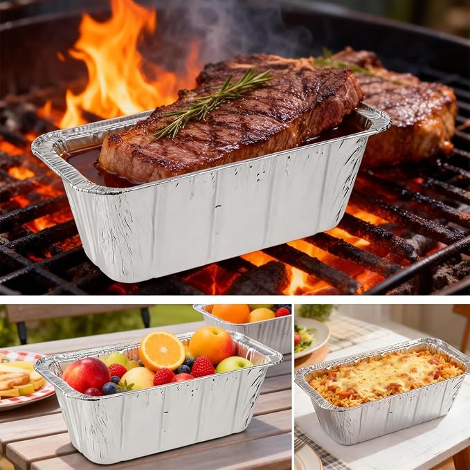 50-Pack Griddle Accessories for Blackstone - Grease Cup Liners Compatible with Blackstone 5017 Griddle, Aluminum Foil Drip Pan Disposable Grease Catcher Tray for 17, 22, 28, 36 Inch