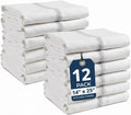 LANE LINEN Kitchen Hand Towels, 12 Pack Dish Towels for Kitchen Drying, 100% Cotton Super Absorbent Tea Towel, Quick Dry, 14"x25", Useful for Cleaning Countertops, Durable for Daily Use - Grey Stripe
