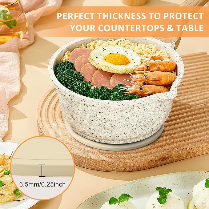 Silicone Trivet Mats 6 Pack Trivets for Hot Dishes Hot Pads for Kitchen, Trivets for Hot Pots and Pans,Heat-Resistant Non-Slip Dinner Plate Mat (Apricot)
