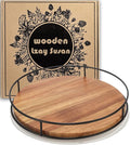 10" Acacia Wood Lazy Susan,360° Lazy Susan for Countertop or Dining Table