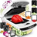 Fullstar Pro Original Vegetable Chopper & Spiralizer, Kitchen Prep Tool | 4 in 1 Veggie Slicer, Onion & Fruit Cutter with Sharp Stainless Steel Blades & Container, All-in-One Food Prep Tool (White)