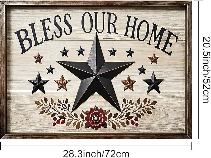 HOMETITUTE Stove Top Cover 28x20 Bless Our Home Star Heat Resistant Mat