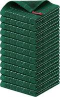 Homaxy 100% Cotton Terry Kitchen Dish Cloths, 12 Pack, Dark Green | Ultra Soft and Absorbent, Suitable for Drying and Washing Dishes