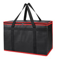 Bodaon Insulated Food Delivery Bag, XX-Large Reusable Grocery Shopping Bags, Picnic Cooler Bag Zipper/Zippered Top Cold, Black with Red Edge, 1-Pack | Reusable Grocery Shopping Bags, Picnic Cooler Bag, Zipper/Zippered Top Cold, Commercial Catering Pizz...