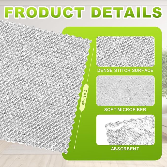 12 Pcs Multipurpose Wire Dishwashing Rag, 10"x10" | Upgraded Double-Layer Non-Scratch Wire Dish Cleaning Cloths, Reusable Steel Scrubberfor Kitchen, Cookware, Sinks, Stove Tops,