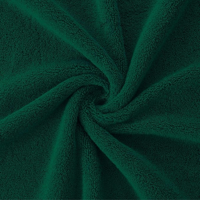 COZYART Luxury Hand Towels 4 PCS, Dark Green 100% Turkish Cotton 650 GSM | OEKO-Tex 100 Certified Zero Twist Ring Spun, Soft Absorbent Quick Dry, Plush Fluffy, Breathable Hotel Quality for Daily Use