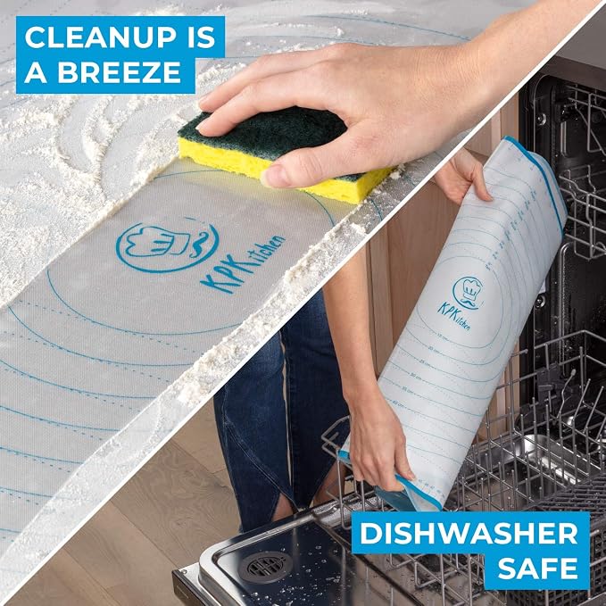 Silicone Pastry Mat XXL, Extra Large Dough Rolling Mat for Baking & Pizza | Non-Slip, Easy-Clean Surface, 23.5 x 31.5 Inches, Printed Measurements & Conversion Chart, For Dough, Cookies, Pie & Fondant.