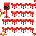 48Pack Plastic Wine Glasses, 7oz Vintage Goblets for Wedding | Unbreakable Crystal Style Reusable Stemware, Elegant Red Drinking Glass for Party Anniversary & Holiday Celebration