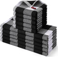 Homaxy Kitchen Towels and Dishcloths Set, Set of 10, White & Black | Bulk Cotton Waffle Weave Check Plaid Kitchen Towels, Super Soft and Absorbent Dish Cloths, 12 x 12 and 13 x 28 Inches
