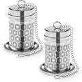 2 Pack Reinmoson 304 Stainless Steel Tea Strainers for Loose Tea 1.5”x2.2” | Extra Fine Mesh Tea Infuser for Loose Leaf Tea Steeper, Updated Slim Threaded Lid Tea Ball for Cup, Mug, Teapot, Kettle