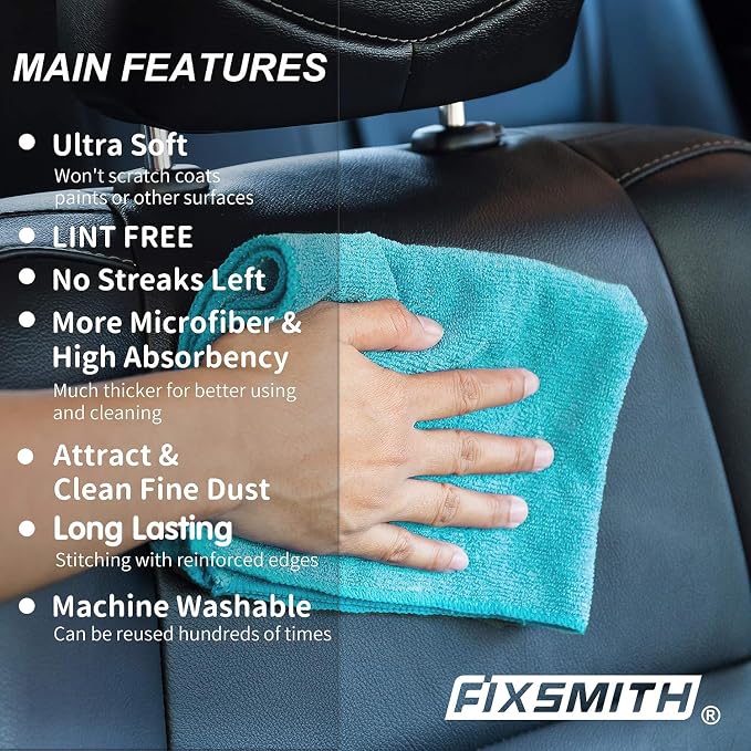 Microfiber Cleaning Cloth - Pack of 8, Size: 12 x 16 in, Multi-Functional Cleaning Towels, Highly Absorbent Cleaning Rags, Lint-Free, Streak-Free Cleaning Cloths for Car Kitchen Home