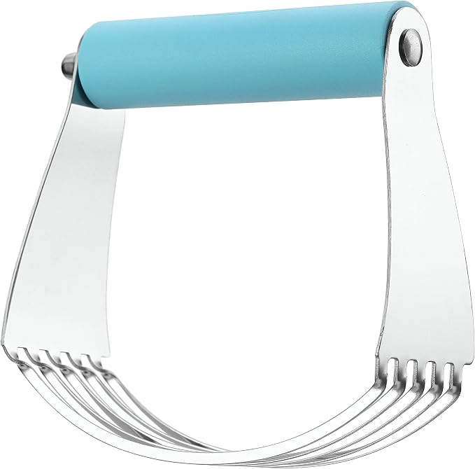 Spring Chef Large Pastry Cutter For Baking, Pro Pastry Blender, Aqua Sky | Heavy Duty Dough Mixer Hand Tool w/ Stainless Steel Blades, Professional Pastry Cutter Tool for Easy Mixing, Dishwasher Safe