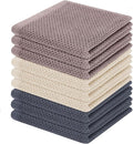 Homaxy 100% Cotton Waffle Weave Kitchen Dish Cloths, 9-Pack, Mixed Color | Ultra Soft Absorbent Dish Towels, Quick Drying Dish Rags with Hanging Loop, 12 x 12 Inches