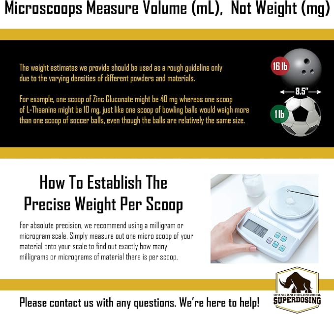 BPA-Free, Versatile Micro Scoop Variety 3pk. Get 1 of Each Size 6-10mg, 10-15mg, And 25-30 Milligrams Measuring Spoons. Mess-Free Nootropic Supplement Powder Measurement. Best Value Capsule Spoons!
