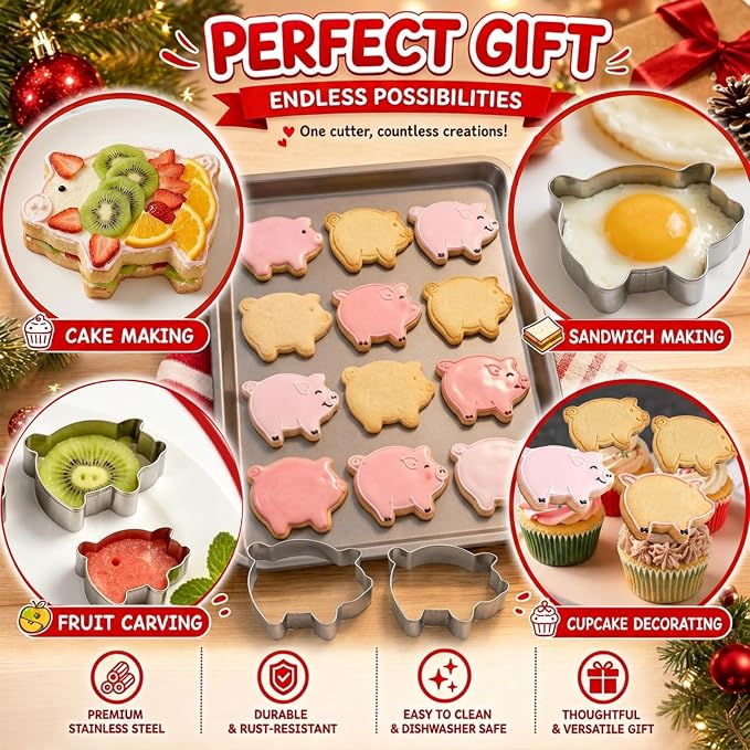 Cookie Cutters, 5 Pack (Pig)