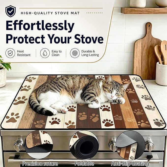 Stove Top Covers with A Non-slip Rubber Coating | protect Your Stove from Scratches, Extend Countertop Space, and Add A Classic Kitchen Touch