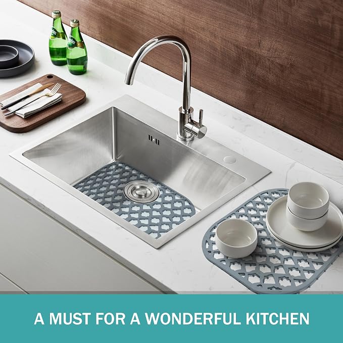 Silicone Kitchen Sink Protectors Mats - 12" 13" 14" 16" 18" 19" 21" 22" 24" 25" 26" 28" 30", Heat Resistant, Machine-wash (14”x12”, 2 Packs)