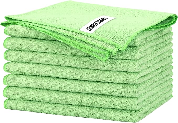 Sage Green Microfiber Cleaning Cloth -Pack of 8, Highly Absorbent Cleaning Rags, 16"X12" All Purpose Cleaning Towels for Housekeeping, Kitchen, Car, Lint Free and Reusable Microfiber Towels