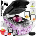 Fullstar Pro Original Vegetable Chopper & Spiralizer, Kitchen Prep Tool | 4 in 1 Veggie Slicer, Onion & Fruit Cutter with Sharp Stainless Steel Blades & Container, All-in-One Food Prep Tool (Clear)