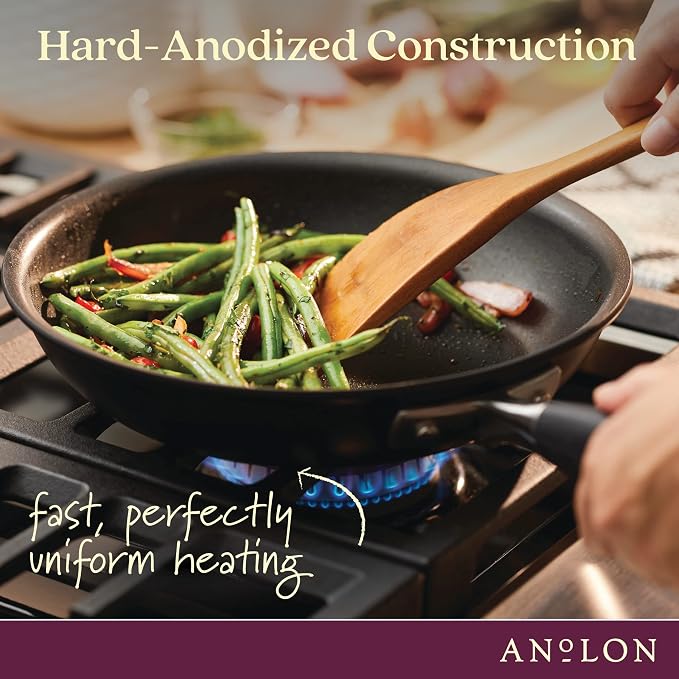 Anolon Advanced Home Hard-Anodized Nonstick Frying Pan, 8.5-Inch Egg Pan, Onyx