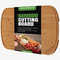 Bamboo Cutting Board For Kitchen, 36"L x 24"W x 1"H, Extra Large Butcher Block Chopping Board with Deep Juice Grooves & Back Inner Handle, Large Charcuterie Board - Carbonized