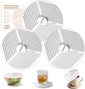 3 Pack 6 Inch Silicone Lids for Bowls, Microwave Splatter Cover Food Storage Universal Multi-Use Pot Holders Trivet Mats, Heat Resistant Dishwasher Safe for Cups Mugs Kitchen Food Containers