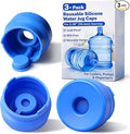 5 Gallon Water Jug Caps, 3 Pack, Fits 55mm Openings, Non-Spill Lids | 2-5 Gal Bottles, Reusable Silicone Water Bottle Caps, Refill Transport, Water Cooler Use, Bottle Pump Use, Side Pull Tabs