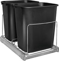 LYNK PROFESSIONAL® Double Pull Out Trash Can Under Cabinet - Under Sink Trash Can Slider - Trash Can Slide Out Drawer - Sliding Pull Out for Kitchen Garbage Bin (Trash Cans Not Included)