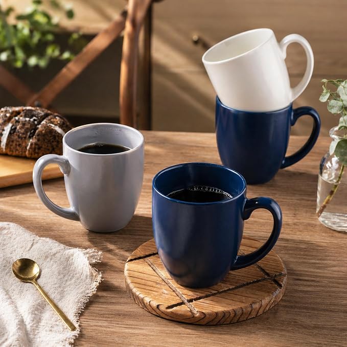 AmorArc 16 oz Coffee Mugs Set of 6, Large Ceramic Coffee Cups Set | Classic Coffee Mugs Set for Men,Women,Tea/Latte/Cappuccino/Cocoa. Dishwasher&Microwave Safe