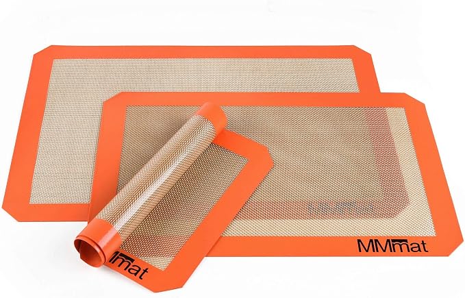 Best German Silicone Baking Mat - Half + Medium + Quarter Sheets Set | Non Slip Silicone Baking Sheet, Non Stick Reusable, BPA Free, PFOA Free, Non-toxic, Dishwasher Safe