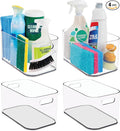 STORi Bliss 10" x 6" Open Clear Pantry Organizer Bin, Set of 4, Plastic Containers with Handle for Kitchen, Fridge, Cabinet, Closet, Bathroom, Undersink Storage Made in USA