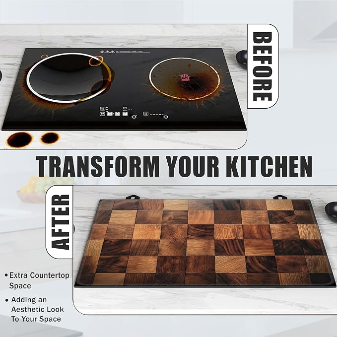 Retro Wood Pattern Stove Top Covers for Electric Stove,Rustic Farmhouse Glass Top Stove Cover, Heat Resistant Range Covers for Electric Stove,Washable Countertop Mat, 28 x 20 Inch