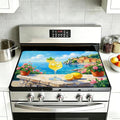 Stove Top Covers for Electric Stove,Summer Lemon Juice Flat Top Stove Cover,Potted Flowers Heat Resistant Glass Top Stove Cover Protector Anti-Slip Range Covers, 28 x 20 Inch
