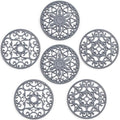 SMARTAKE 6 Set Silicone Trivet Mats for Hot Dishes Pots and Pans (Grey) | Heat Resistant Pots and Pans Holders, Non-Slip Flexible Pads Coasters for Countertops Table, Modern Kitchen Decor Accessories