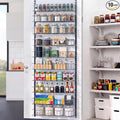 ElegantArray 10-Tier Pantry Door Organizer, Deep Gray | Over The Door Pantry Organizer Rack and Storage, Hanging Spice Rack Shelves Door, Home Office Laundry Room Bathroom & Kitchen