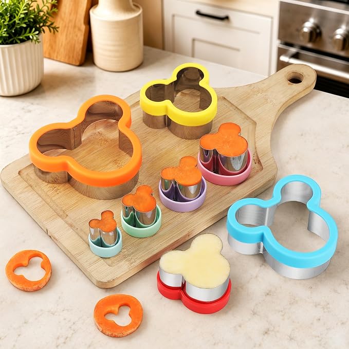 laxizar 8 Pcs Mickey Cookie Cutters Set Stainless Steel Biscuit Cutter
