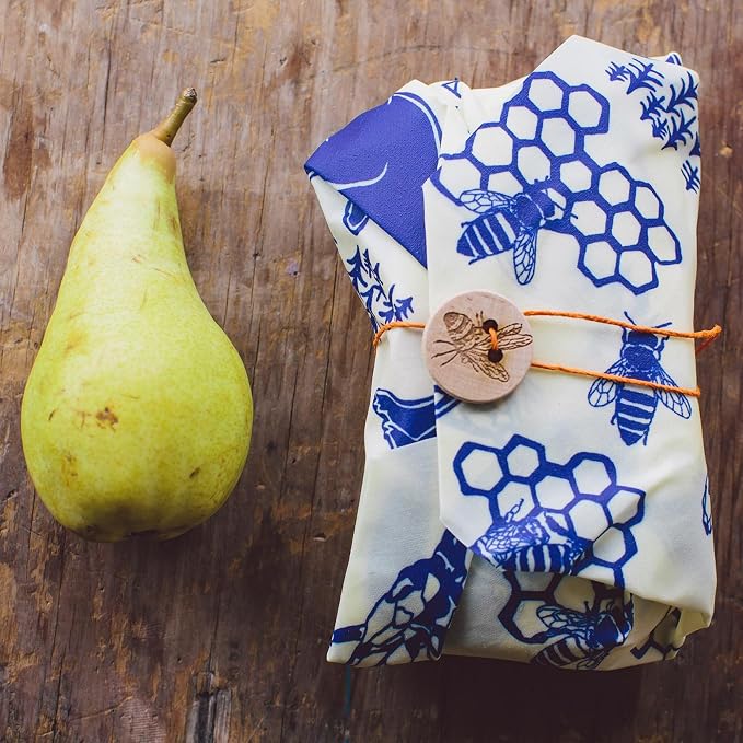 Bee's Wrap Beeswax Wraps for Food - 3 Pack of Assorted Beeswax Wraps - 2 Medium & Sandwich Wrap - Plastic Free Made in USA Reusable Natural Food Wrap - Bees & Bears
