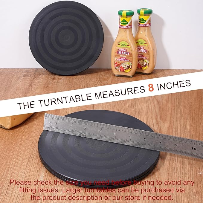 Eichzer 8 Inch Lazy Susan Turntable Organizer, Heavy Duty Swivel Stand | Steel Ball Bearings, 360 Degree Smooth Rotation, Multi Use for Model, Plants, Crafts, TV, Monitor & Laptop Display