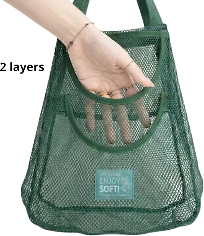 Hanging Mesh Bags for Fruit & Vegetables, Extra Large Blue
