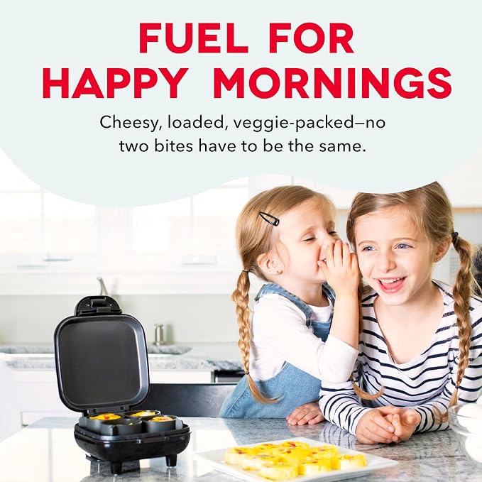 Dash Deluxe Egg Bite Maker - Electric Egg Bite Maker for Healthy Protein Snacks - Quick Cleanup, Space-Saving Design & Non-Slip Feet - 4 Servings, Aqua