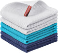 Nialnant 6 Pack Dish Rags, 100% Cotton, 12x12 Inch, Quick Drying | Kitchen Dish Cloths for Washing Dishes, Soft and Absorbent Cleaning Rag
