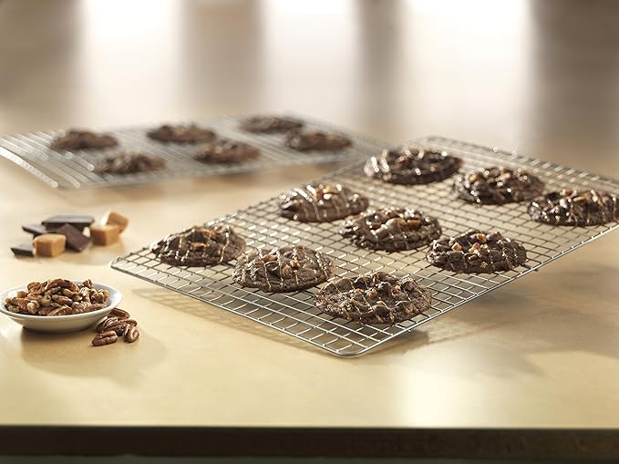 USA Pan Quarter Sheet Oven Safe Nonstick Baking and Cooling Rack (Pack of 2)