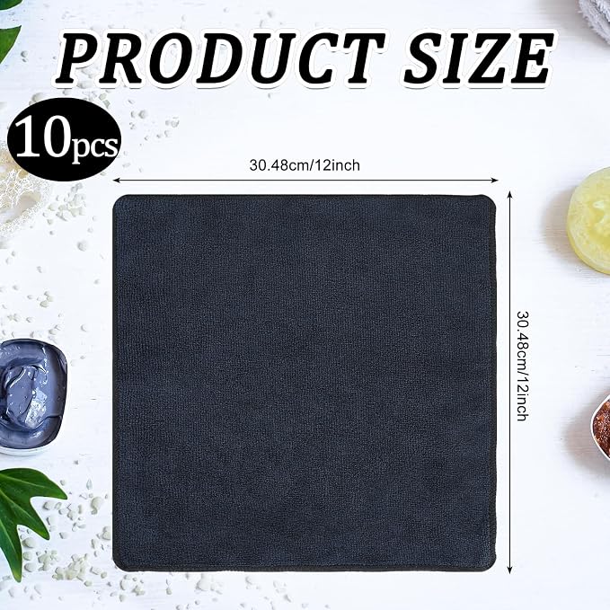 10 Pcs Dry Erase Cloth,12 X 12 Inch,Black | Cleaning Rags Reasonable Whiteboard Cloth Kitchen Towels Microfiber Towels Cars Wash
