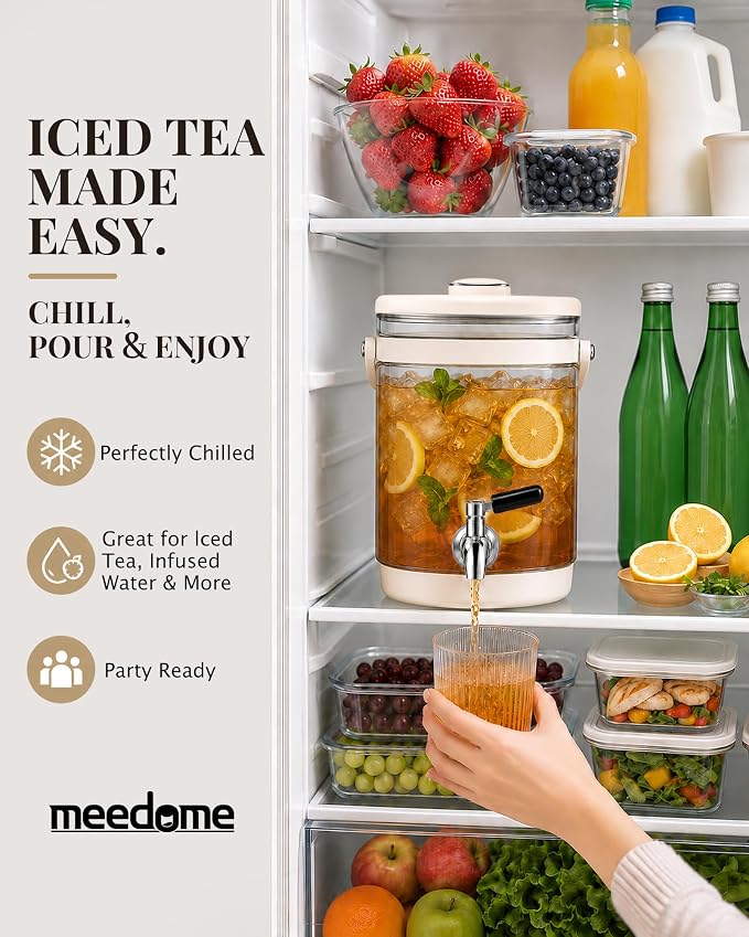 3L Electric Kettle & Beverage Dispenser with Infuser, Spigot - All-in-One Health Pot for Iced Tea/Coffee, Temperature Control, Glass Pitcher - Home & Office Use