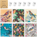 6 Pack Swedish Dishcloths for Kitchen, Absorbent Retro Bird Dish Cloths | Swedish Rags Dish Towels with Adhesive Clips, Reusable Paper Towels No Odor for Countertop Dishes Kitchen