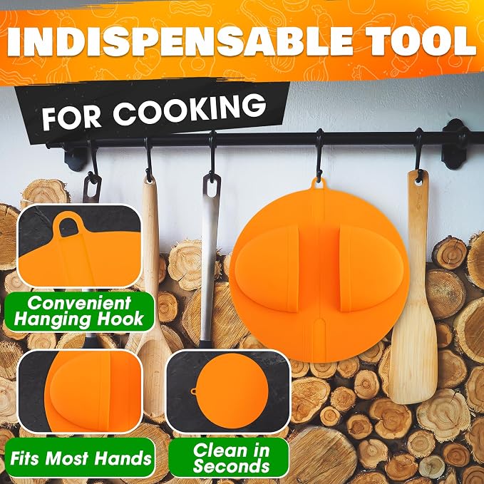 2 Pcs Silicone BBQ Grill Mitts, 480°F Heat-Resistant (Yellow) | BBQ Mitts for Grilling Set of 2, Secure Grip for Hot Trays and Pans, Dishwasher Safe, Flexible, Non-Slip, Food-Grade Material