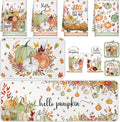 Fanfanwin 10 Pcs Fall Kitchen Decor and Accessories Set Pumpkin Kitchen Towels Maple Leaves Pot Holders Oven Mitts and Rugs Set for Home Decorations Cooking Baking Housewarming Gifts