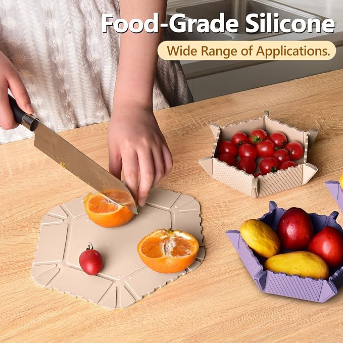 Magnetic Silicone Trivet Mat - Heat Resistant Hot Pad for Hot Dishes, Pots & Pans, Non-Slip Table & Countertop Protector (Beige, Hexagon)