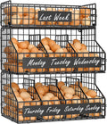 Egg Holder Countertop with 5 Dividers & DIY Nameplate to Separate Eggs | 3 Tier Stackable Wire Storage Baskets for Gathering Fresh Eggs, XXL Large Egg Rack, Wall-Mounted (Patent Pending)